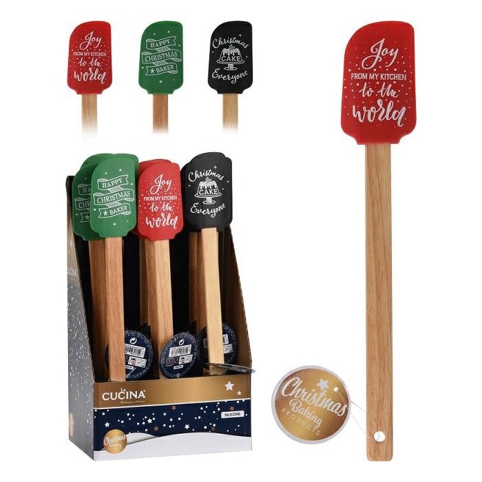 SPATOLA LEGNO-SILICONE XMAS 3A SPATOLA LEGNO-SILICONE XMAS 3A